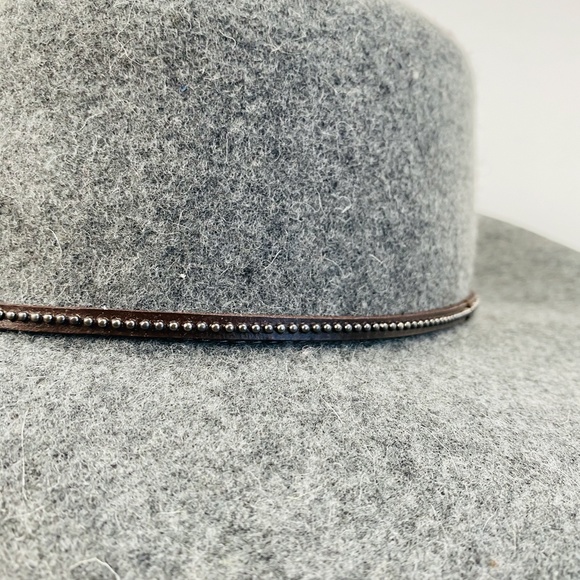 Frye Felt Santa Fe Wool Boater Hat Gray Lead - Picture 6 of 9